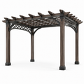 Pergola en bois d'acacia et acier brun/noir