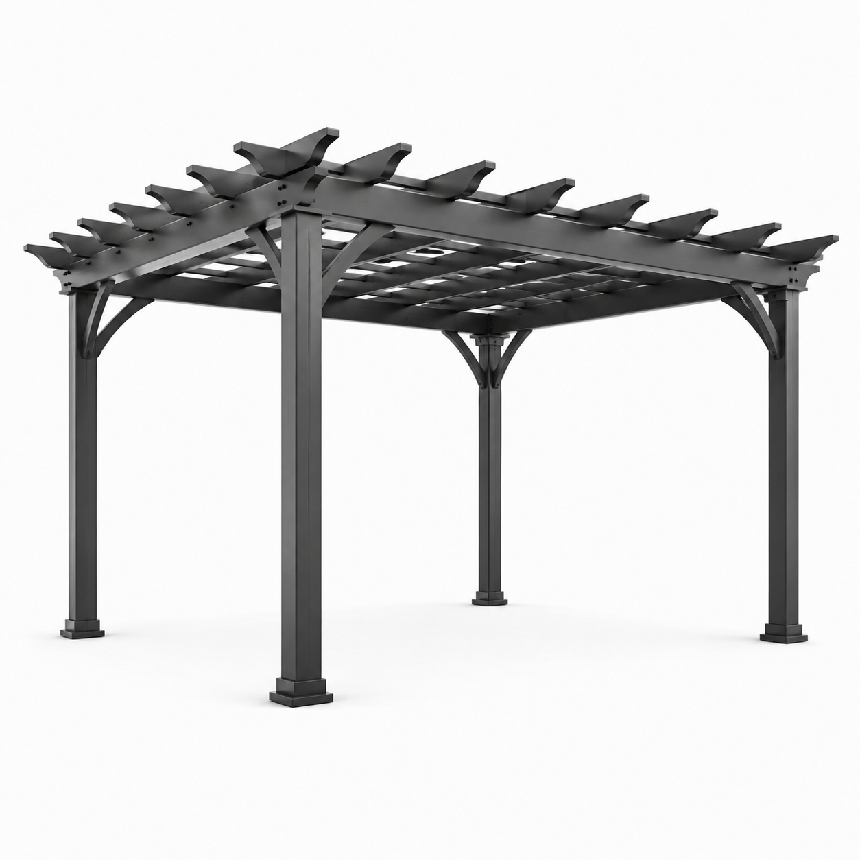 Pergola carrée en aluminium noir 300x300 cm