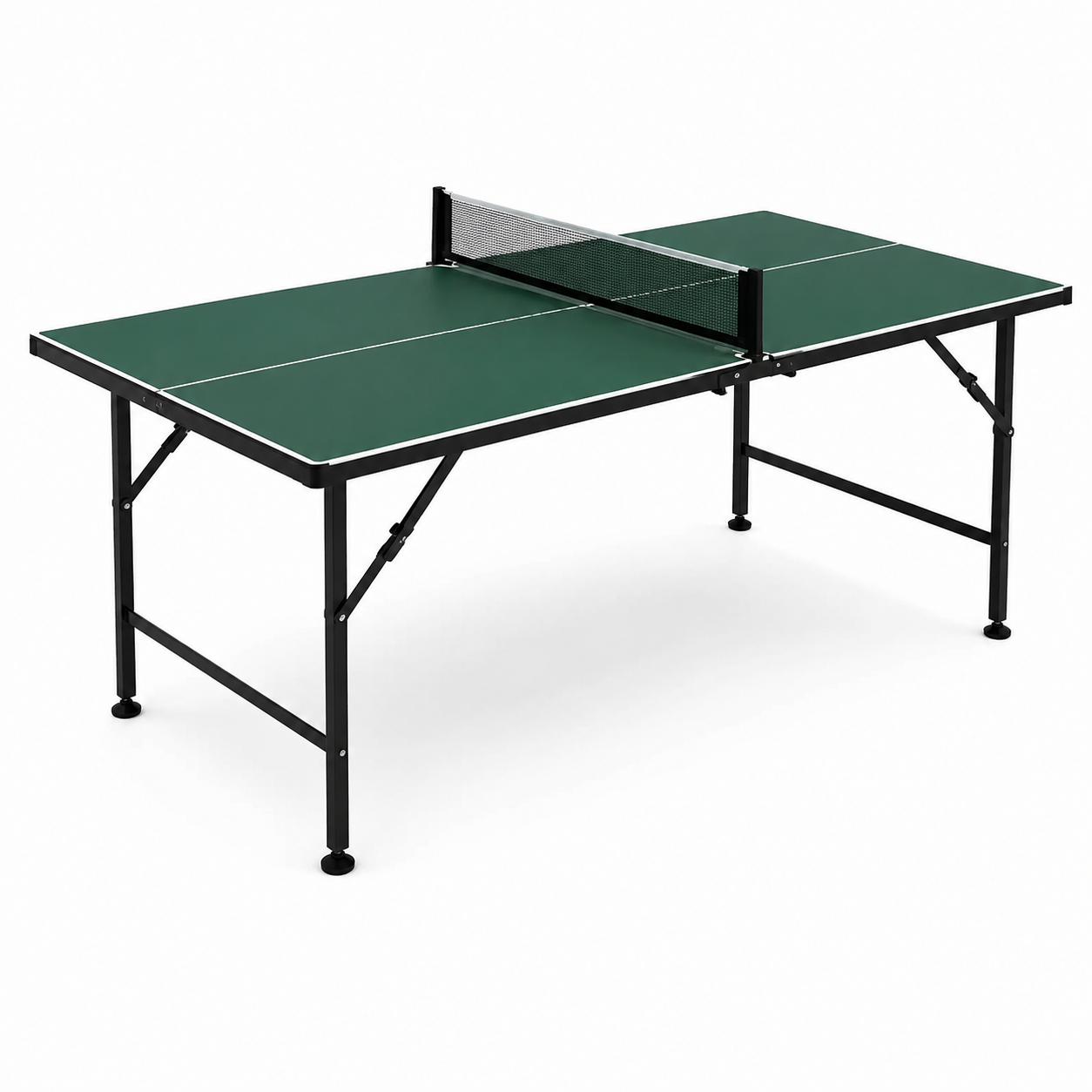 Table de ping-pong pliante en contreplaqué et acier vert 274x152.5x76 cm