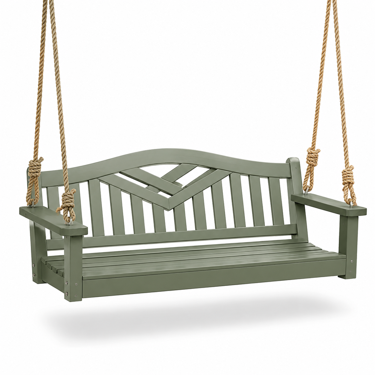 Balancelle en bois vert pour l'extérieur