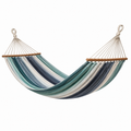 Hamac en Coton Rayé Bleu et Vert